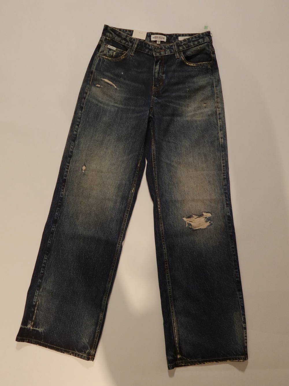 GUESS G11 Wide Leg Distressed Jeans — W28 L32 — NWT